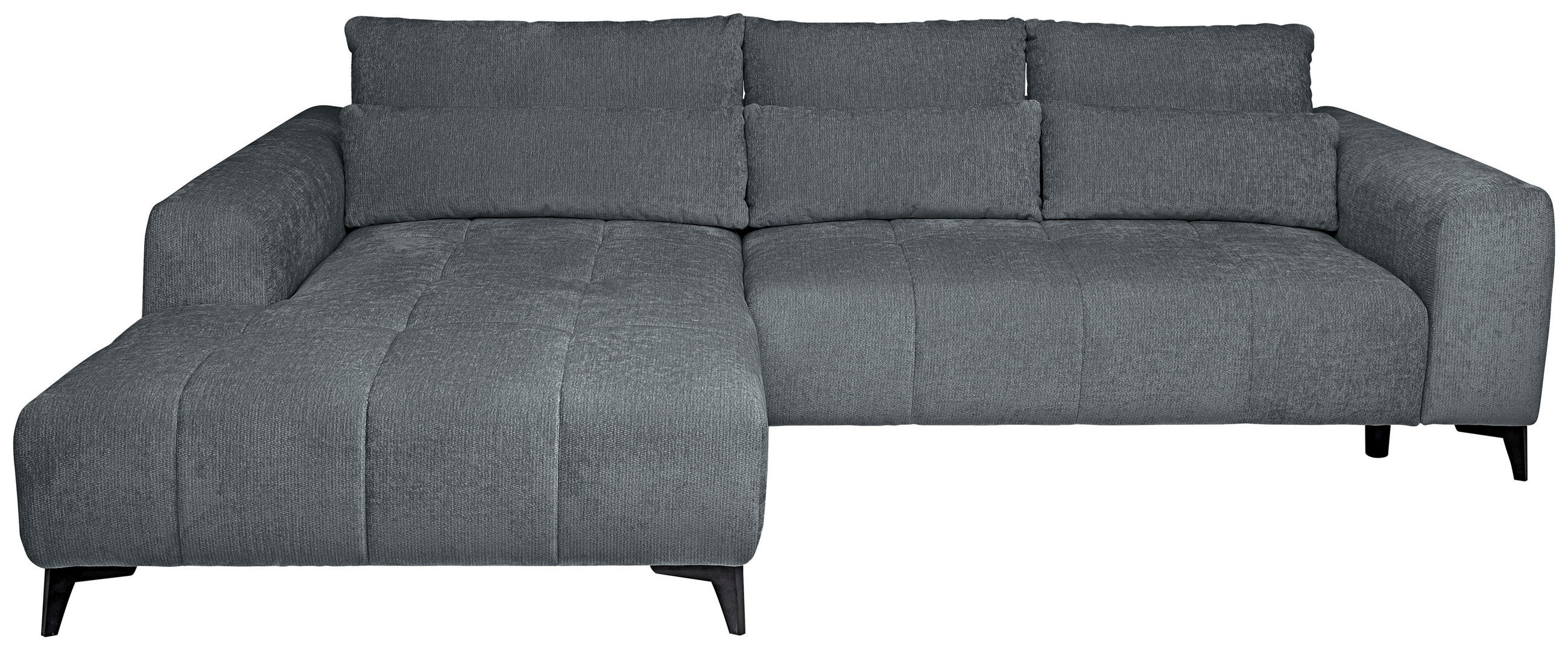 HÖRNSOFFA i chenille grå  - svart/grå, Klassisk, textil/plast (222/279cm) - MID.YOU