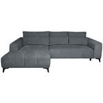 ECKSOFA  in Chenille Grau  222/279 cm  - Schwarz/Grau, KONVENTIONELL, Kunststoff/Textil (222/279cm) - Hom`in