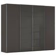 SCHWEBETÜRENSCHRANK 271/235/68 cm 4-türig Graphitfarben, Dunkelgrau  - Chromfarben/Dunkelgrau, KONVENTIONELL, Glas/Holzwerkstoff (271/235/68cm) - Novel