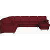 WOHNLANDSCHAFT in Echtleder Rot  - Rot/Alufarben, Konventionell, Leder/Metall (239/329/165cm) - Beldomo Premium