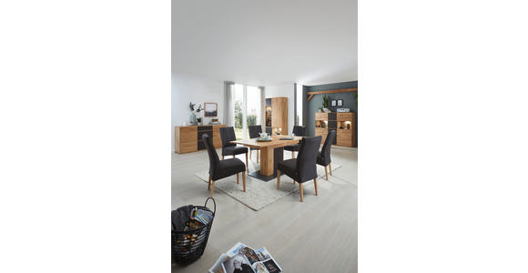 SIDEBOARD in 177/89/42 cm - Eichefarben/Anthrazit, Natur, Glas/Holz (177/89/42cm) - Waldwelt