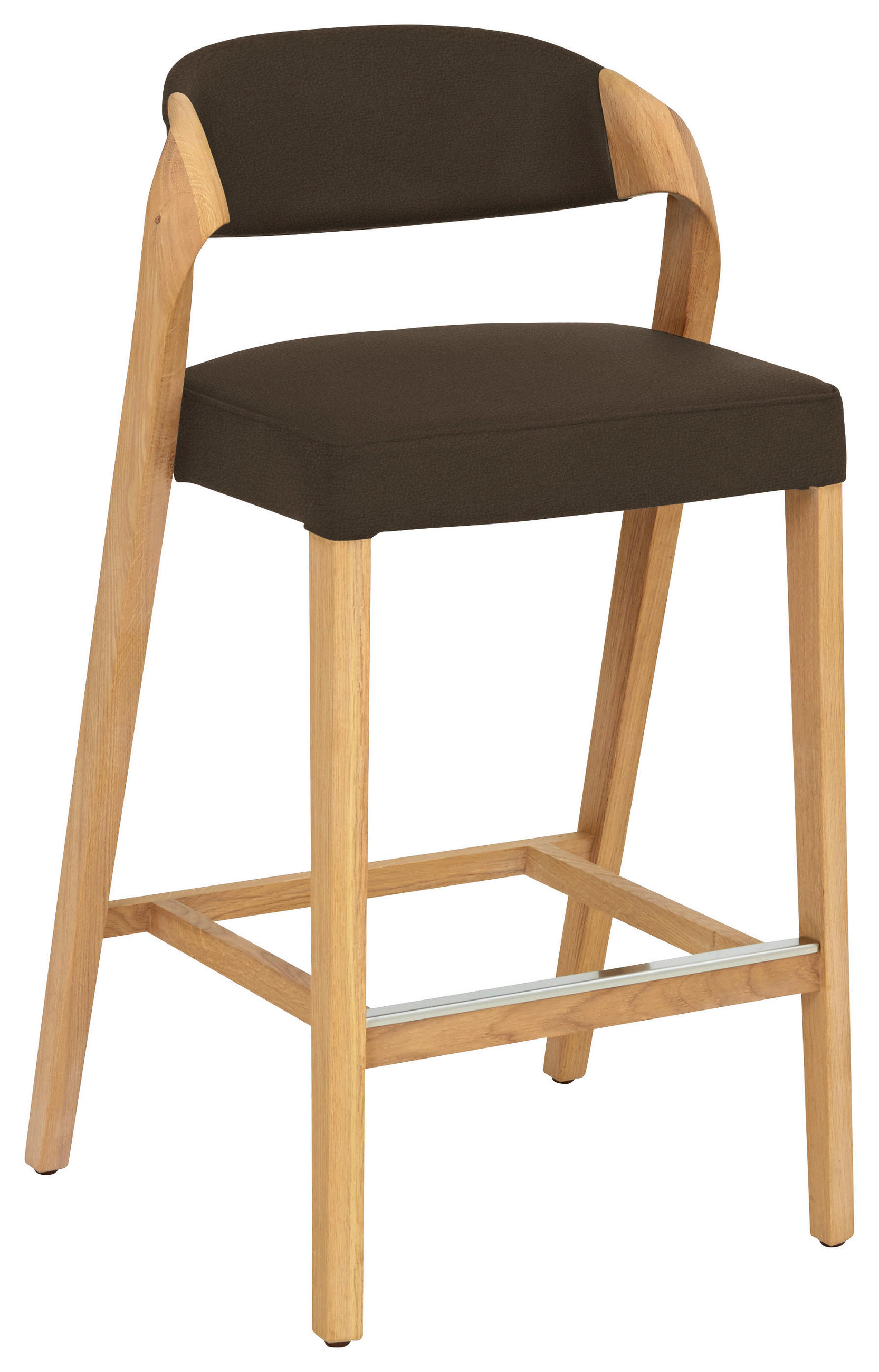 TRESENSTUHL in Braun, Wildeiche  - Wildeiche/Braun, Natur, Leder/Holz (51/93/49cm) - Voglauer