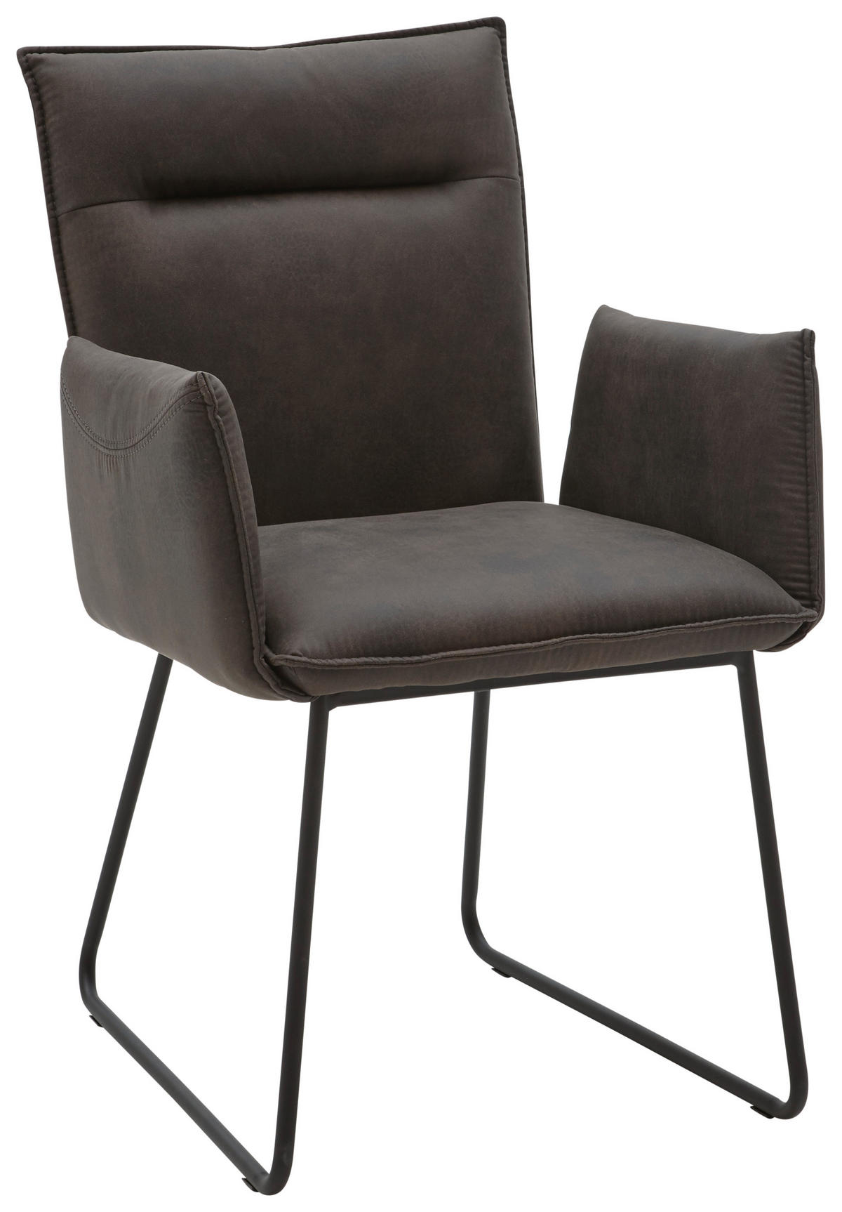 ARMLEHNSTUHL  in Mikrofaser  - Anthrazit/Schwarz, Design, Textil/Metall (59/87/62cm) - Valnatura