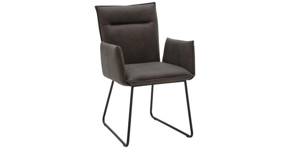 ARMLEHNSTUHL  in Mikrofaser  - Anthrazit/Schwarz, Design, Textil/Metall (59/87/62cm) - Valnatura