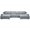 WOHNLANDSCHAFT Dunkelgrau Cord  - Chromfarben/Dunkelgrau, KONVENTIONELL, Kunststoff/Textil (180/376/180cm) - Carryhome
