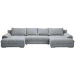 WOHNLANDSCHAFT in Cord Dunkelgrau  - Chromfarben/Dunkelgrau, KONVENTIONELL, Kunststoff/Textil (180/376/180cm) - Carryhome