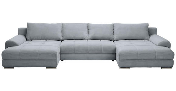 WOHNLANDSCHAFT  in Cord Dunkelgrau  - Chromfarben/Dunkelgrau, KONVENTIONELL, Kunststoff/Textil (180/376/180cm) - Carryhome