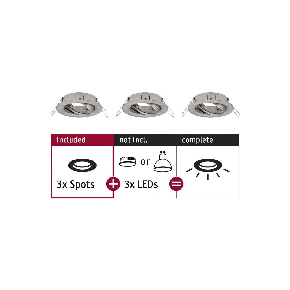 DECKENLEUCHTE   8,4 cm   - Alufarben, Basics, Metall (8,4cm) - Paulmann