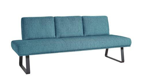 SITZBANK 224/92/78 cm  in Hellblau  - Schwarz/Hellblau, Design, Textil/Metall (224/92/78cm) - Dieter Knoll