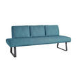 SITZBANK 224/92/78 cm  in Hellblau  - Schwarz/Hellblau, Design, Textil/Metall (224/92/78cm) - Dieter Knoll