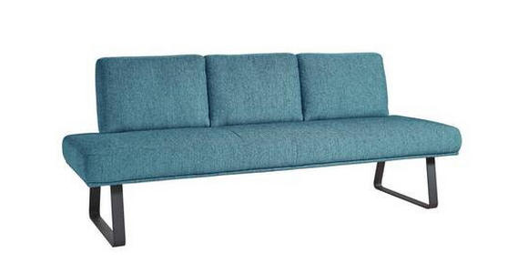 SITZBANK 224/92/78 cm  in Hellblau  - Schwarz/Hellblau, Design, Textil/Metall (224/92/78cm) - Dieter Knoll