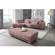 ECKSOFA in Mikrofaser Rosa  - Chromfarben/Rosa, Design, Textil/Metall (207/301cm) - Xora