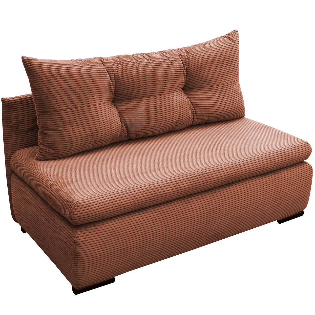 SCHLAFSOFA  mit Liegefunktion Cord Koralle  - Koralle/Schwarz, Design, Kunststoff/Textil (154/93/85cm) - MID.YOU