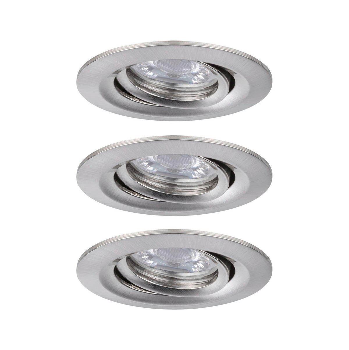 LED-EINBAUSPOT SET 6,6 cm  - Edelstahlfarben, Design, Metall (6,6cm) - Paulmann