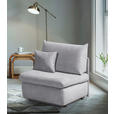 SCHLAFSESSEL mit Flachgewebe Hellgrau - Hellgrau, Design, Textil (90/89/83cm) - Novel