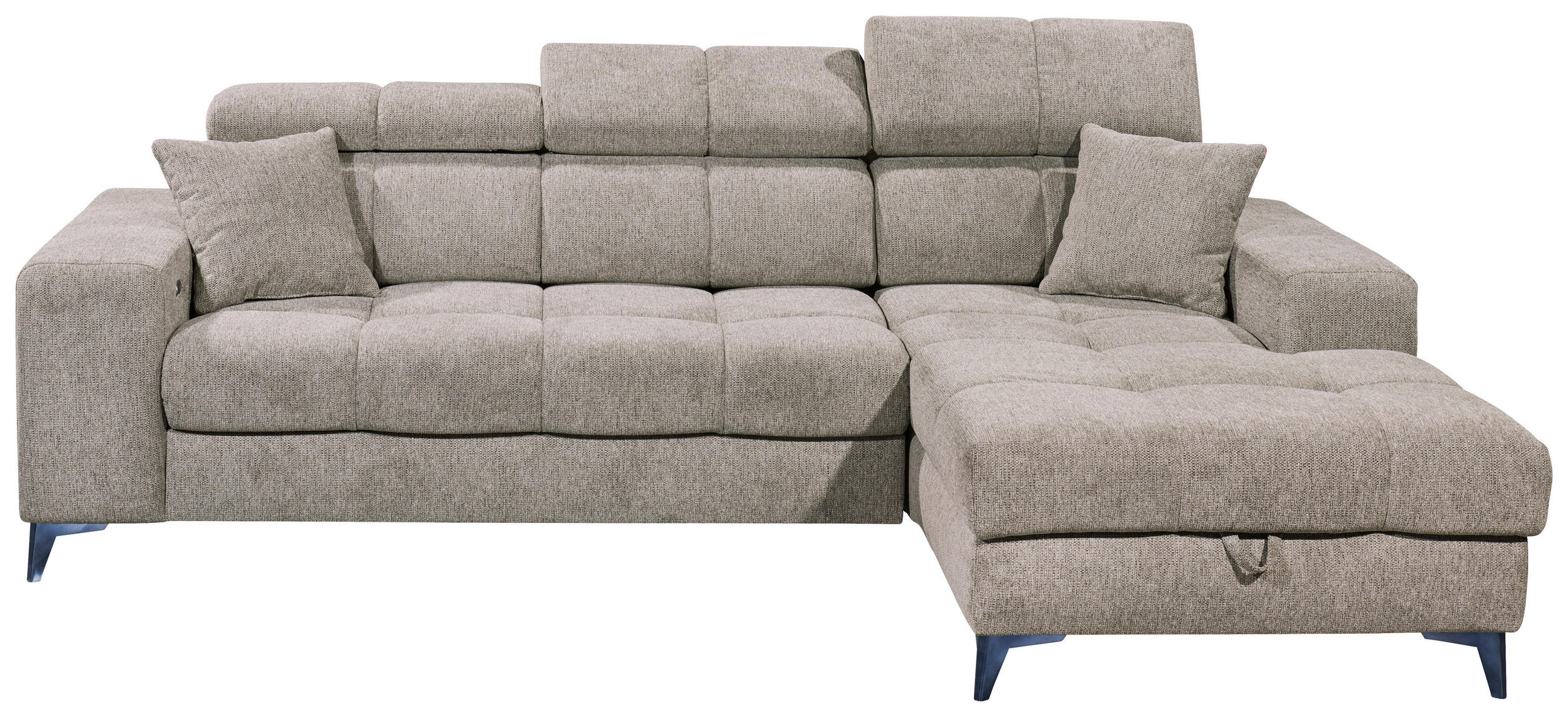 KUTNA GARNITURA tekstil  sivo-smeđa   - sivo-smeđa/crna, Konvencionalno, tekstil/plastika (268/172cm) - MID.YOU