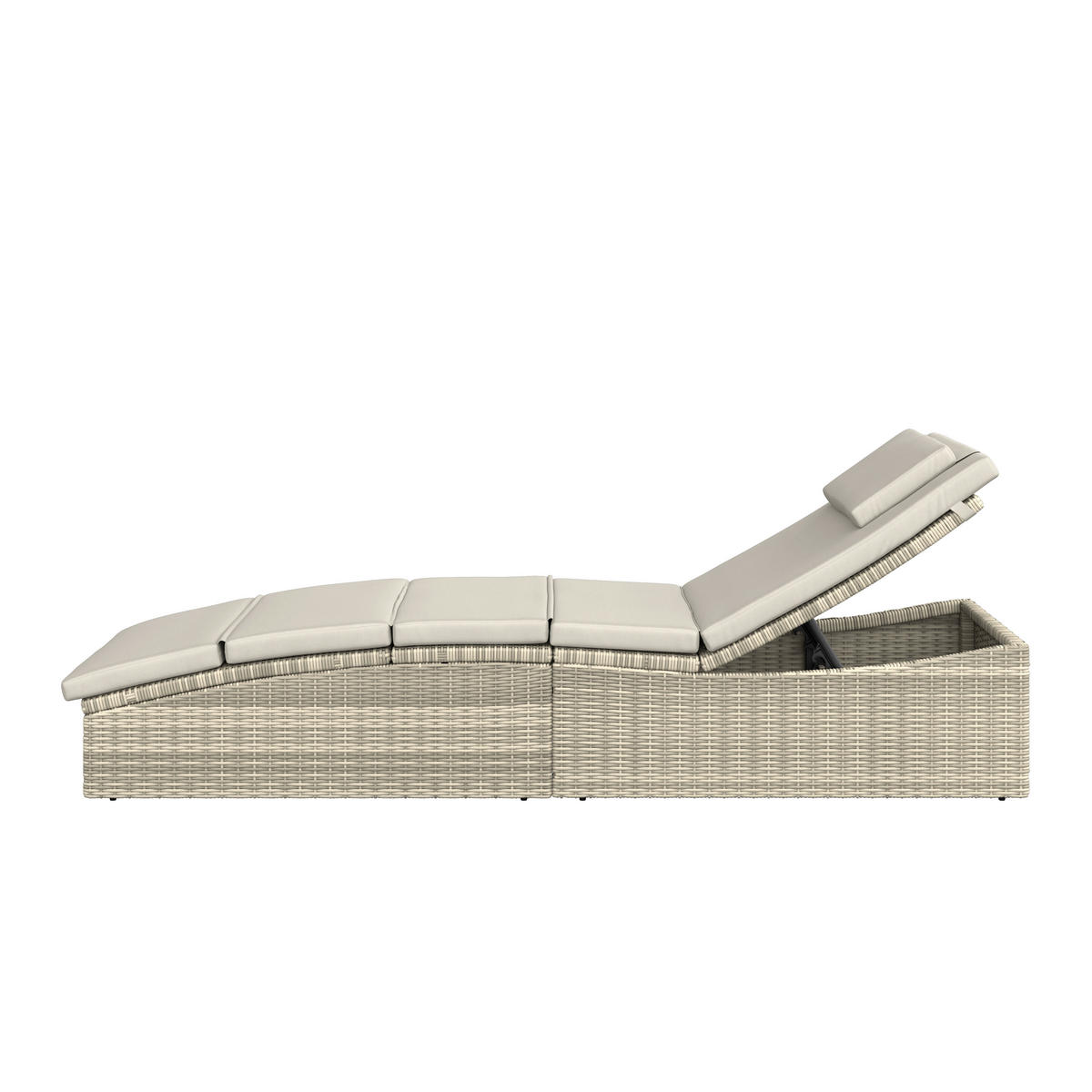 GARTENLIEGE 190/80/60 cm  - Beige, MODERN, Kunststoff/Textil (190/80/60cm) - Ambia Garden