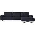 ECKSOFA in Webstoff Dunkelgrau  - Dunkelgrau/Schwarz, Design, Textil/Metall (320/172cm) - Valnatura