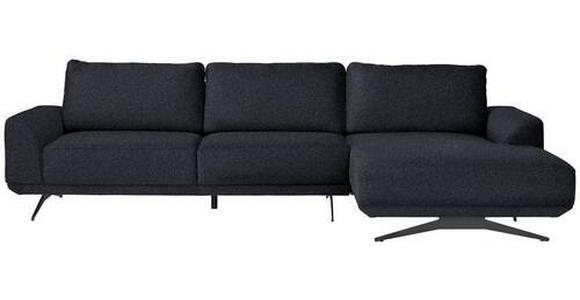 ECKSOFA in Webstoff Dunkelgrau  - Dunkelgrau/Schwarz, Design, Textil/Metall (320/172cm) - Valnatura