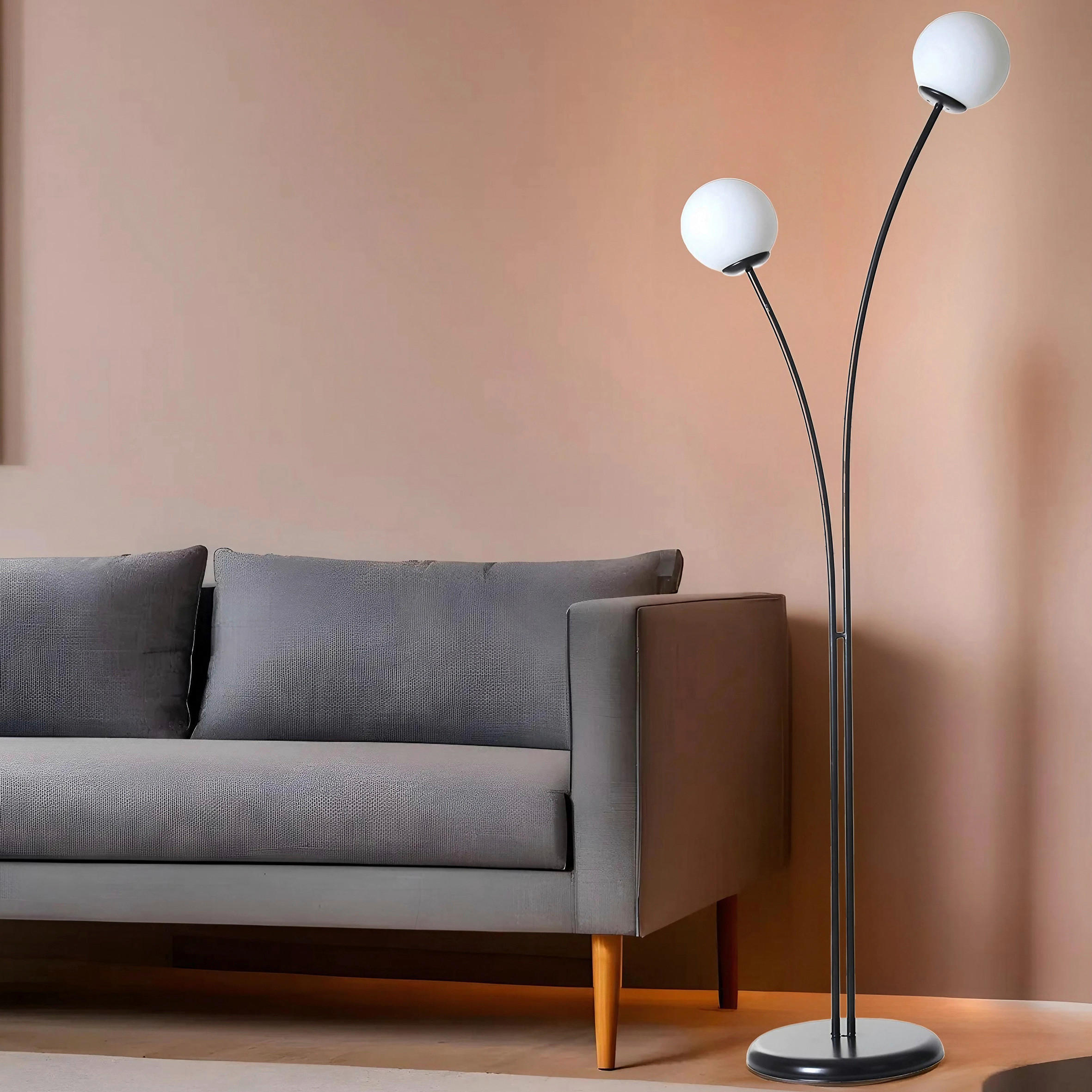 STEHLEUCHTE 50/165 cm    - Schwarz, Trend, Metall (50/165cm) - P & B
