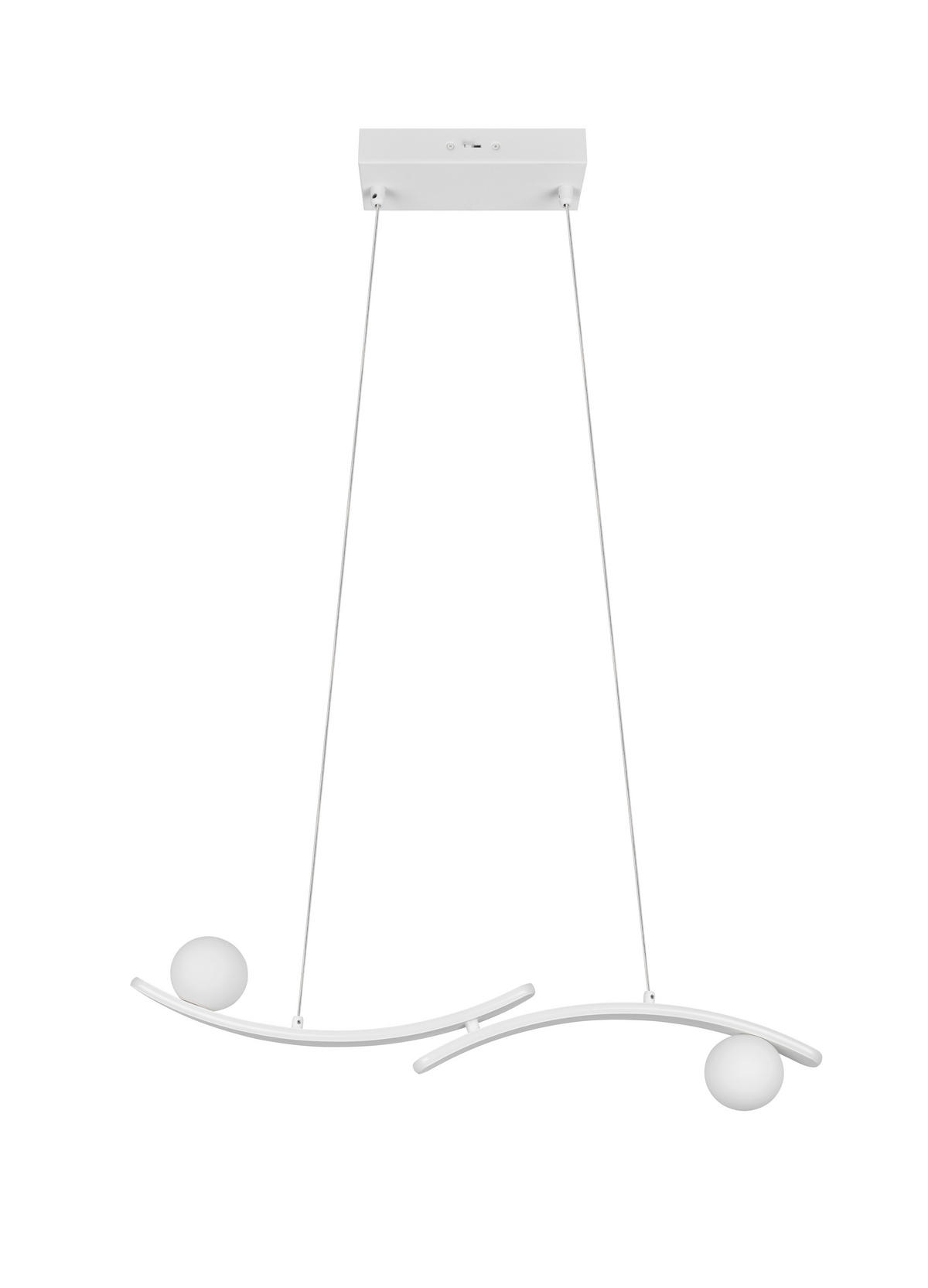 LED-HÄNGELEUCHTE Napoli 82/150/9 cm   - Weiß, Design, Glas/Kunststoff (82/150/9cm) - Trio Leuchten