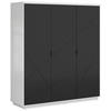 DREHTÜRENSCHRANK  in Schwarz, Weiß Hochglanz  - Weiß Hochglanz/Schwarz, MODERN, Holzwerkstoff/Metall (180/200,5/56,5cm) - MID.YOU