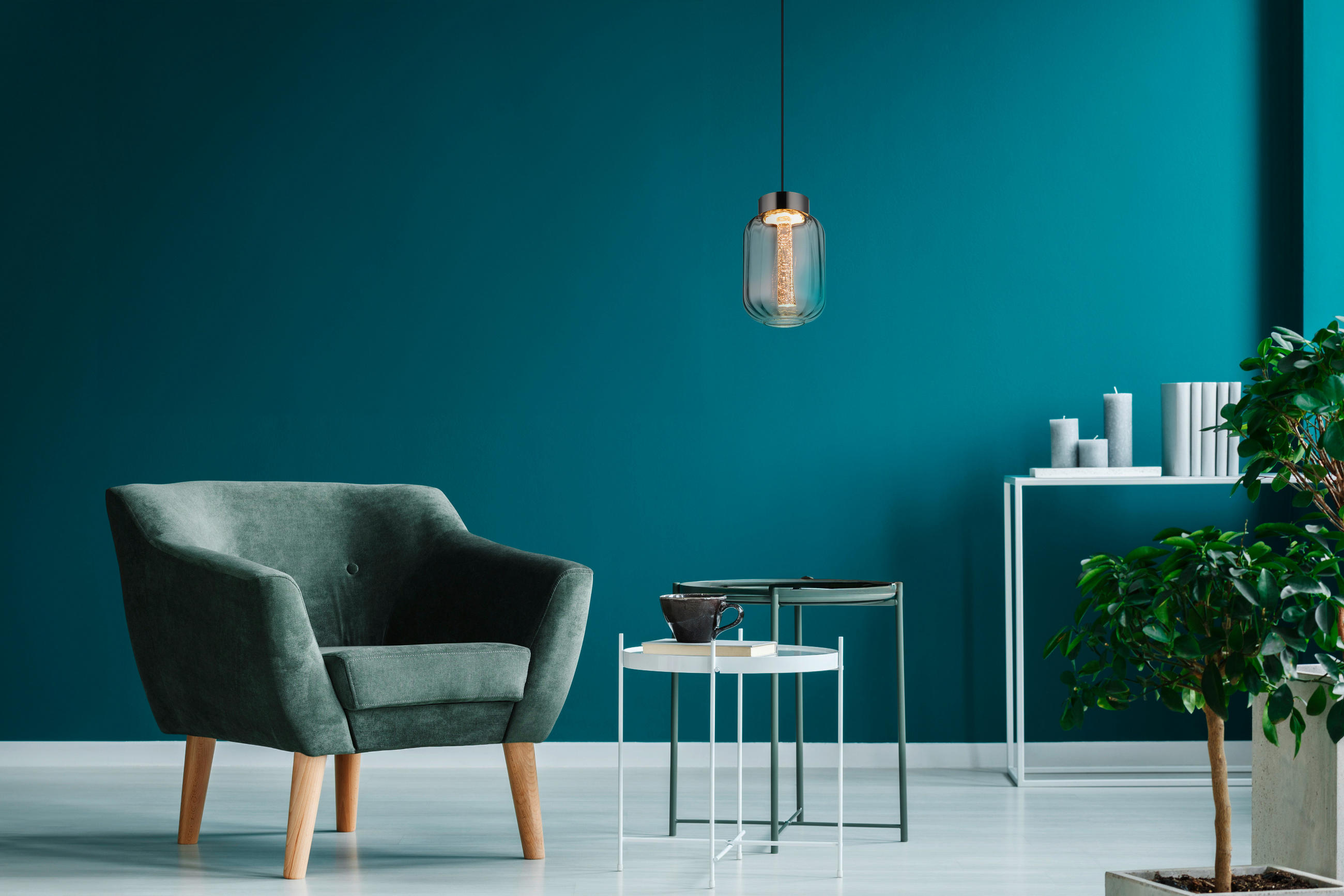 LED-HÄNGELEUCHTE 15/150 cm    - Klar/Chromfarben, Basics, Glas/Kunststoff (15/150cm) - Globo