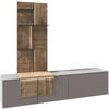 WOHNWAND  in Grau, Wildeiche 224/198/44,9 cm  - Wildeiche/Grau, Design, Glas/Holz (224/198/44,9cm) - Voglauer