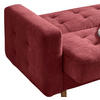 SCHLAFSOFA  in Mikrovelours Beere  - Eichefarben/Beere, MODERN, Holz/Holzwerkstoff (222/86/90cm) - MID.YOU