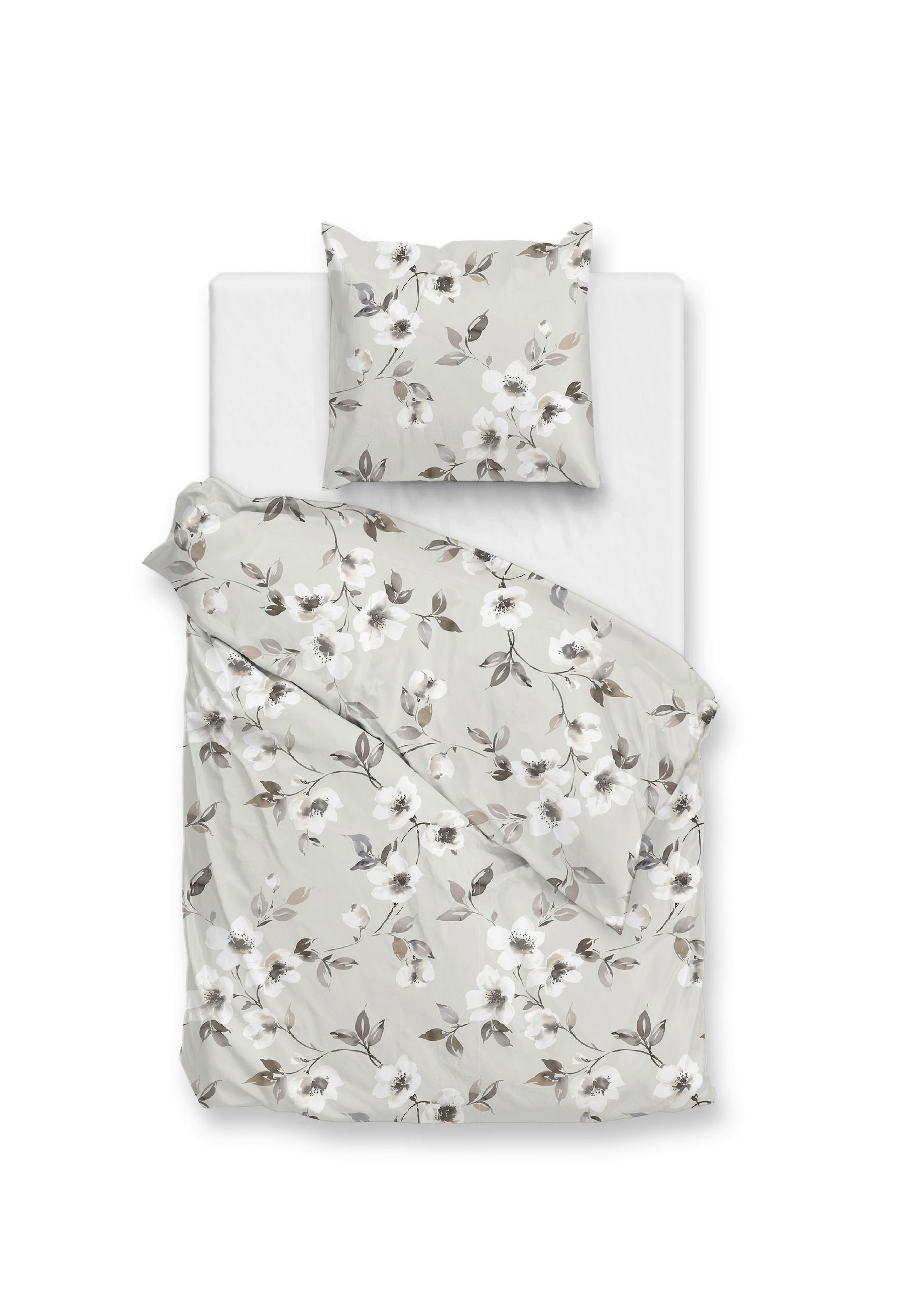 BETTWÄSCHE Ines Flanell 155/220 cm  - Grau, Basics, Textil (155/220cm)