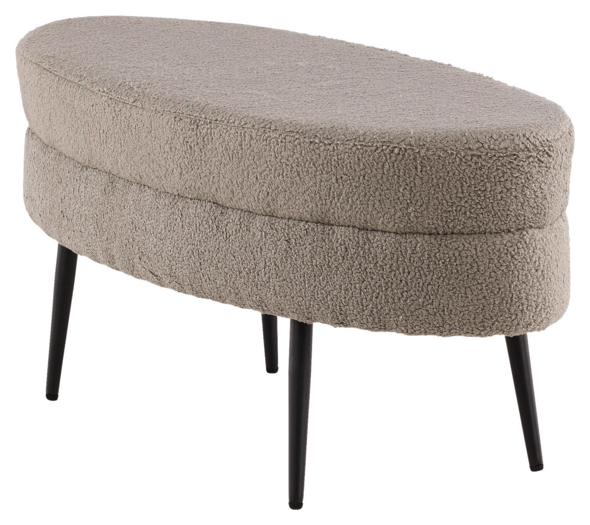 HOCKERBANK in Metall, Textil Greige  - Greige/Schwarz, Design, Textil/Metall (100/41/40cm) - Livetastic