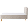 POLSTERBETT Taupe 140/200 cm - Taupe/Eichefarben, Basics, Holz/Textil (140/200cm) - Xora
