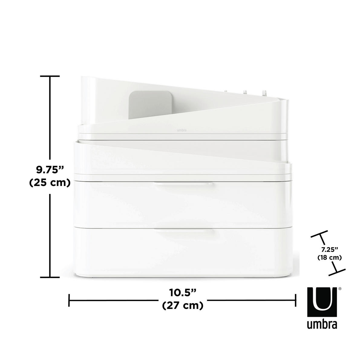 ORGANIZATOR ZA KOZMETIKU  siva, bijela  GLAM  - bijela/siva, Basics, plastika (48,4/24,8/26,7cm) - Umbra