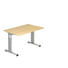 SCHREIBTISCH - Silberfarben/Ahornfarben, KONVENTIONELL, Holzwerkstoff/Metall (120/65-85/80cm) SCHREIBTISCH - Silberfarben/Ahornfarben, KONVENTIONELL, Holzwerkstoff/Metall (120/65-85/80cm)