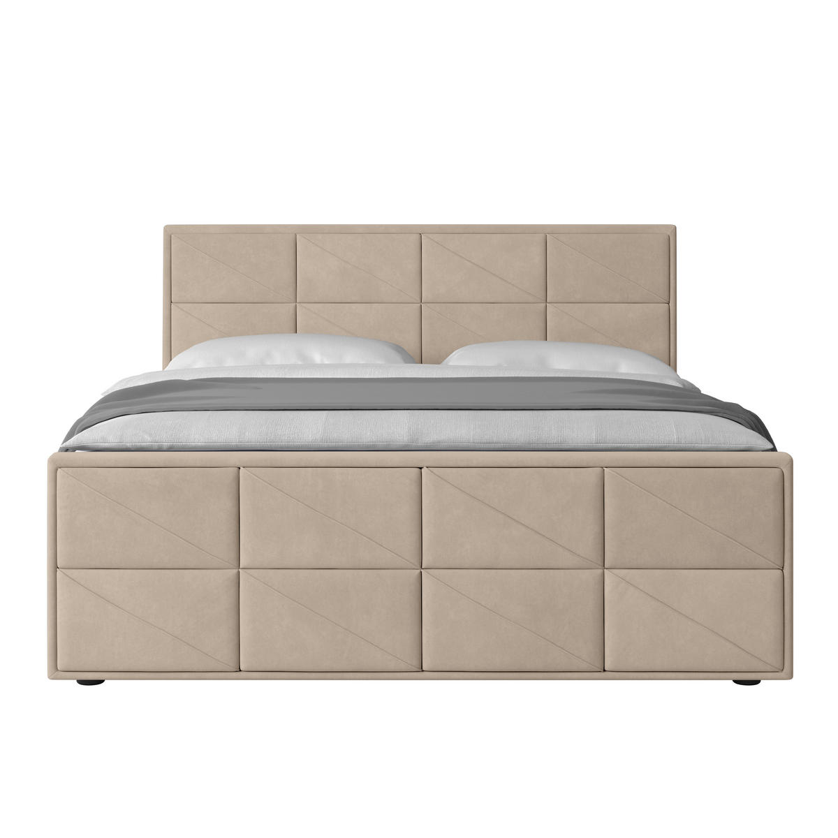BOXSPRINGBETT 180/200 cm  in Beige  - Beige, Modern, Holz/Kunststoff (180/200cm) - MID.YOU