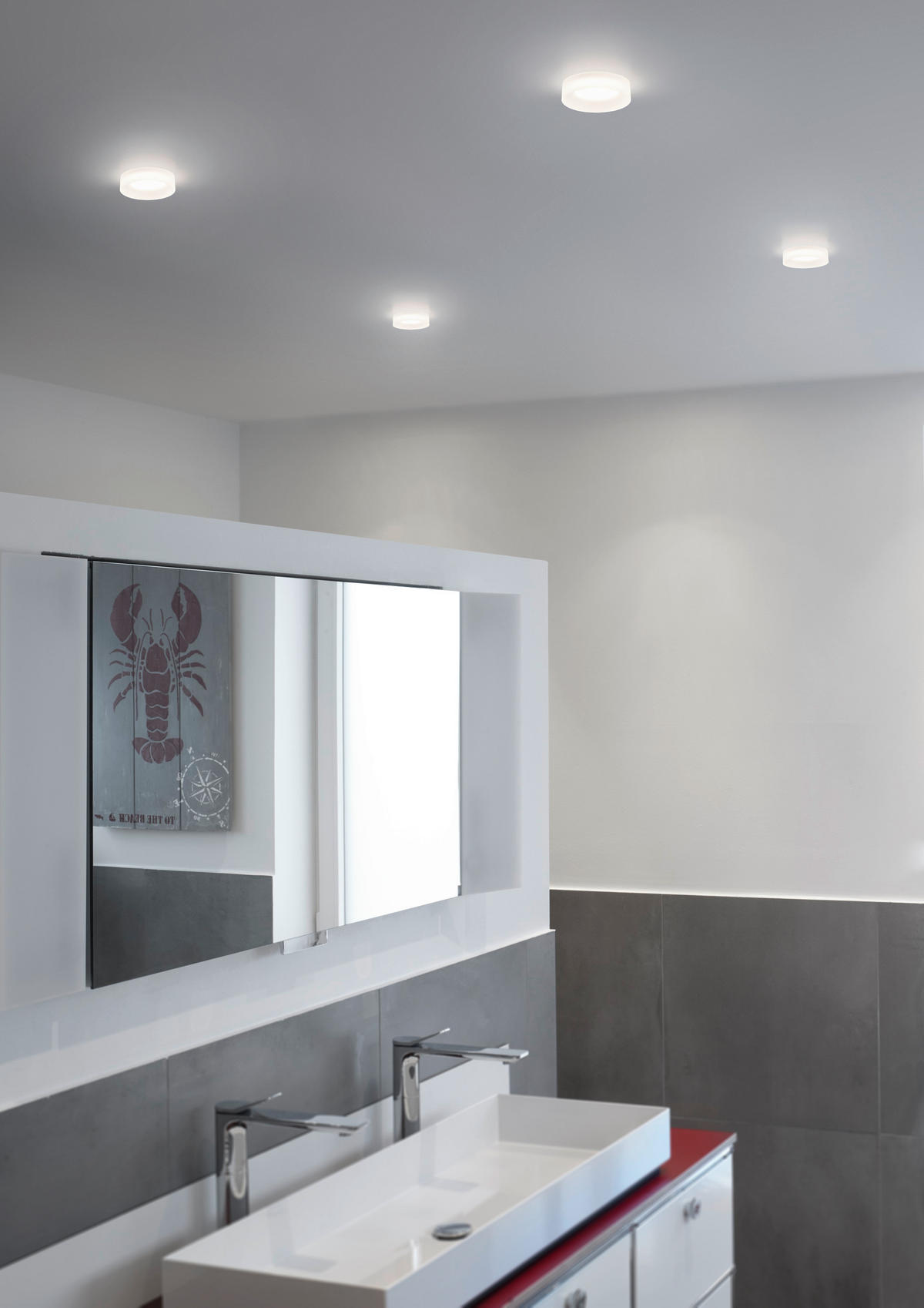 LED-BADEZIMMER-EINBAULEUCHTE Iva 8 / 7/2,5 / 4 cm  - Weiß, Design, Kunststoff/Metall (8 / 7/2,5 / 4cm) - Helestra