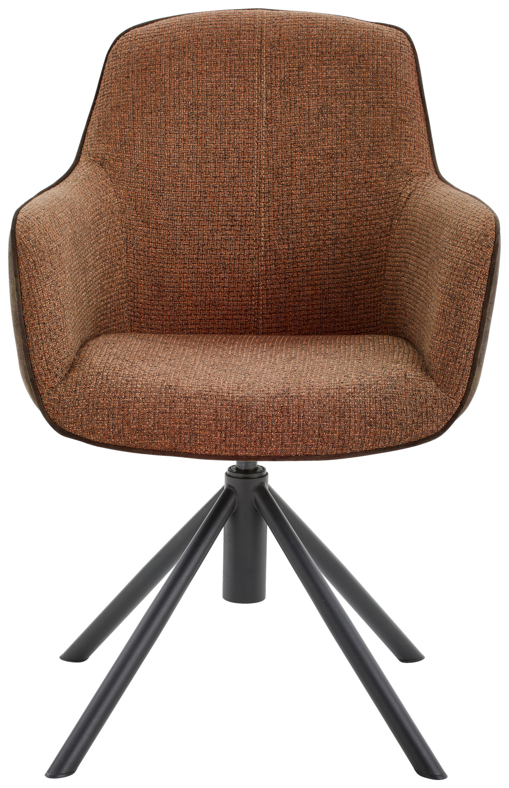 ARMLEHNSTUHL  in Eisen Flachgewebe  - Rostfarben/Schwarz, Design, Textil/Metall (60/88/64cm) - Novel