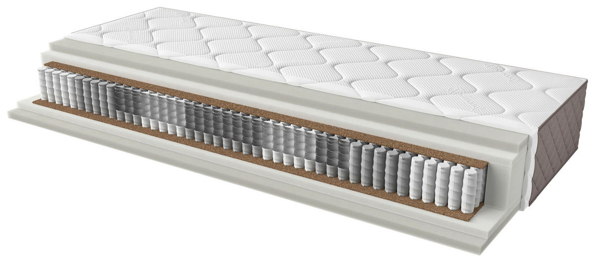 TASCHENFEDERKERNMATRATZE 90/200 cm Höhe ca. 28 cm 7 -Zonen - KONVENTIONELL, Textil (90/200cm) - Boxxx