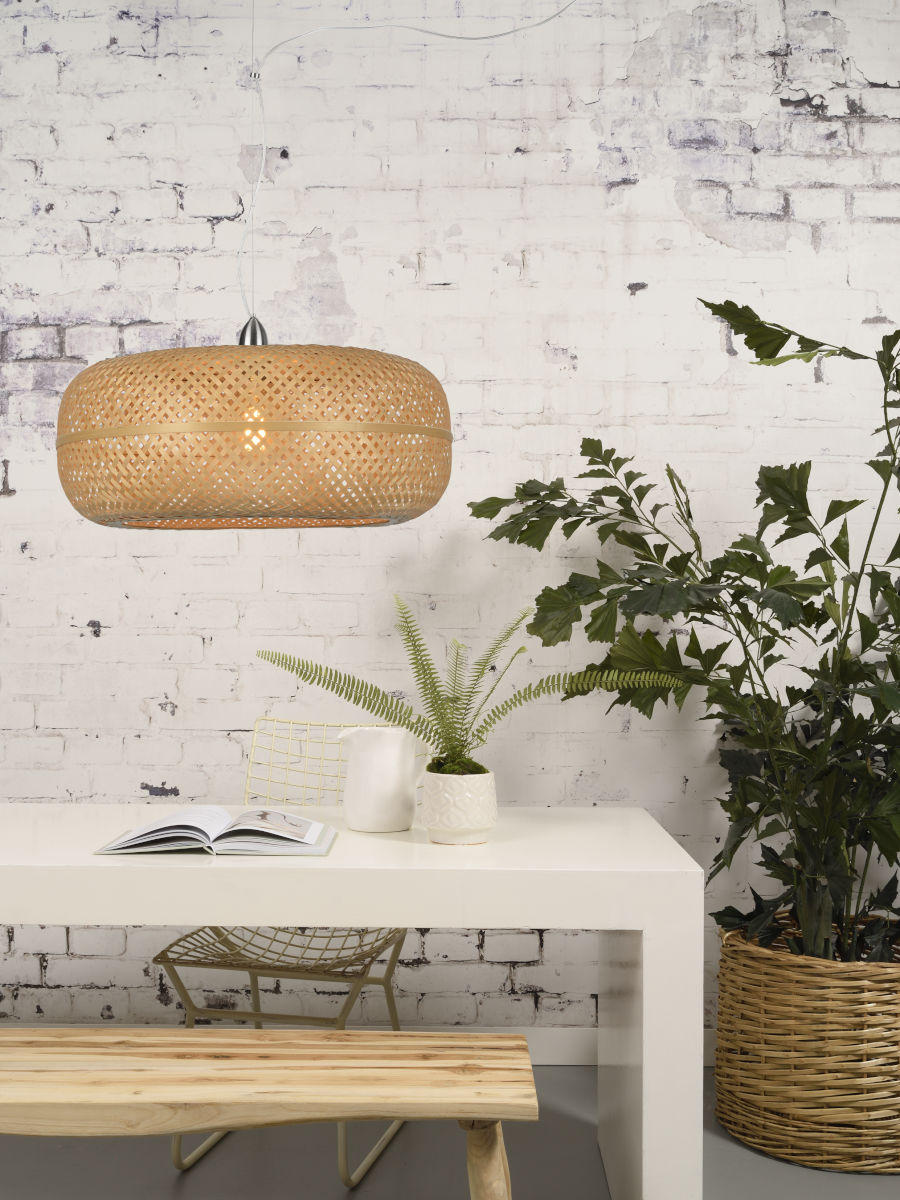 HÄNGELEUCHTE GOOD&MOJO 63/378 cm   - Chromfarben/Braun, Design, Naturmaterialien/Kunststoff (63/378cm) - Good & Mojo