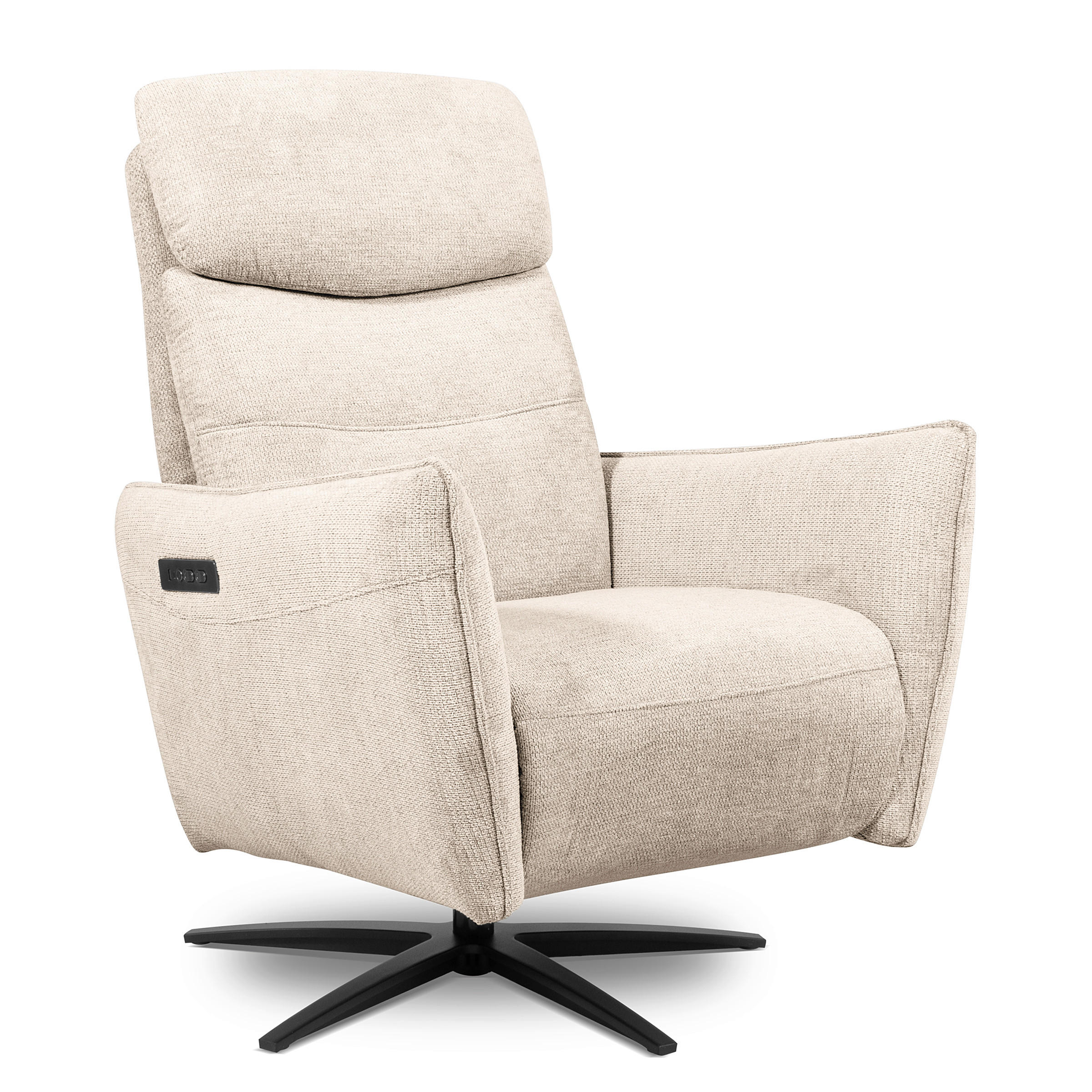 RELAXSESSEL in Textil Beige  - Beige/Schwarz, Design, Textil/Metall (77/107/88cm) - Livetastic