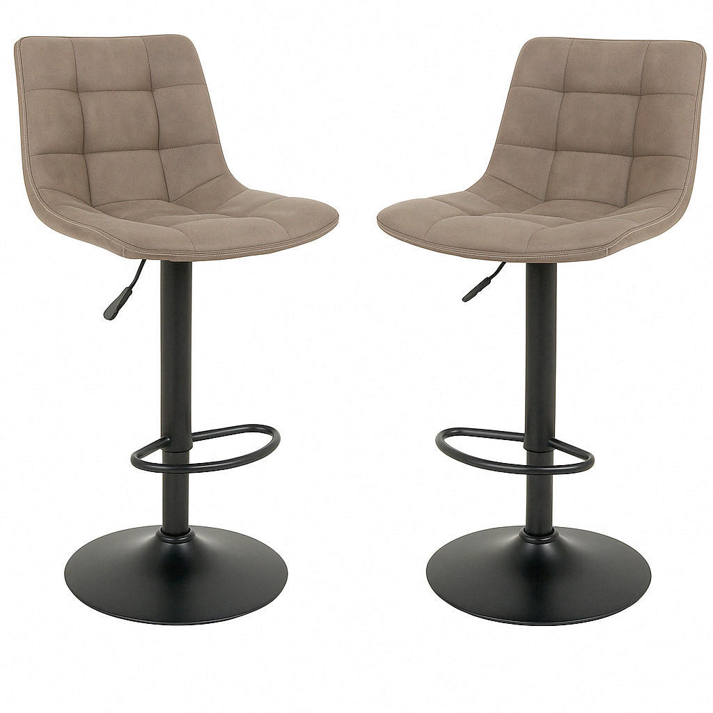 BARHOCKER-SET Hellbraun  - Hellbraun/Schwarz, MODERN, Textil/Metall (43/88-108/45cm) - MID.YOU