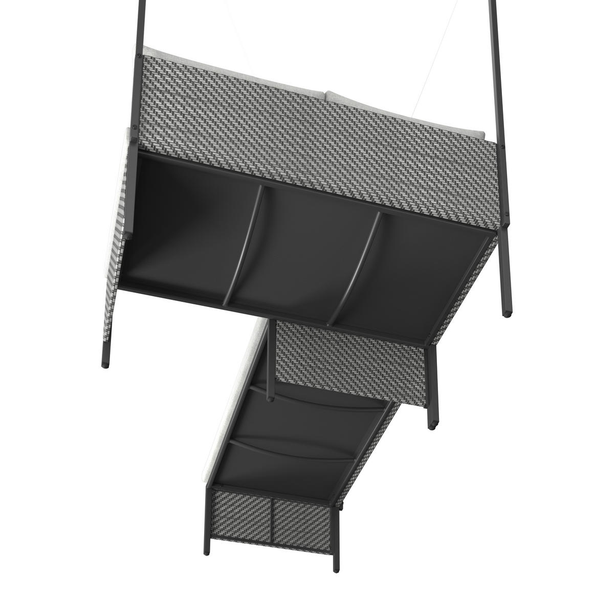 Set Lounge 2 piese   188/172/124 cm  - alb/antracit, Romantik / Landhaus, metal/textil (188/172cm) - Ambia Garden