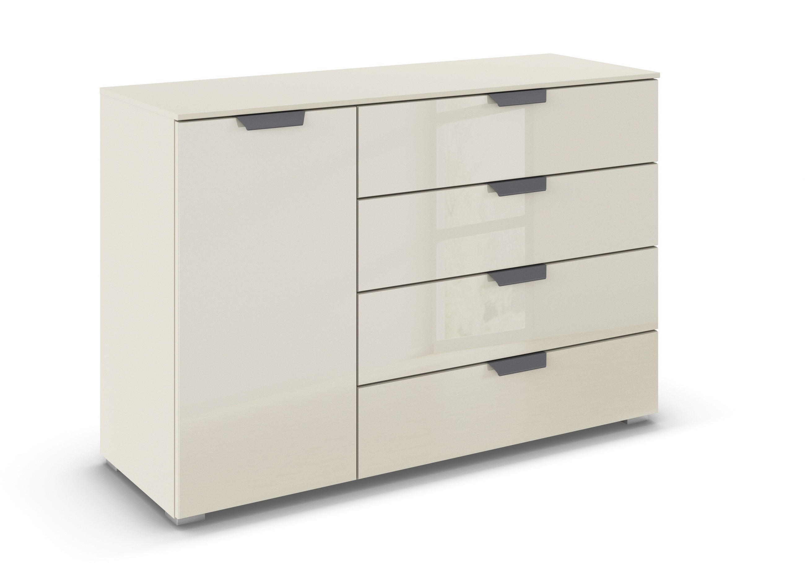 KOMMODE  in 120/81/42 cm  - Champagner/Dunkelgrau, Design, Glas/Holzwerkstoff (120/81/42cm) - Carryhome