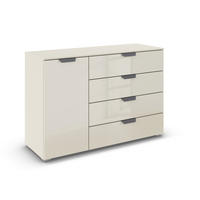 KOMMODE  in 120/81/42 cm  - Champagner/Dunkelgrau, Design, Glas/Holzwerkstoff (120/81/42cm) - Carryhome
