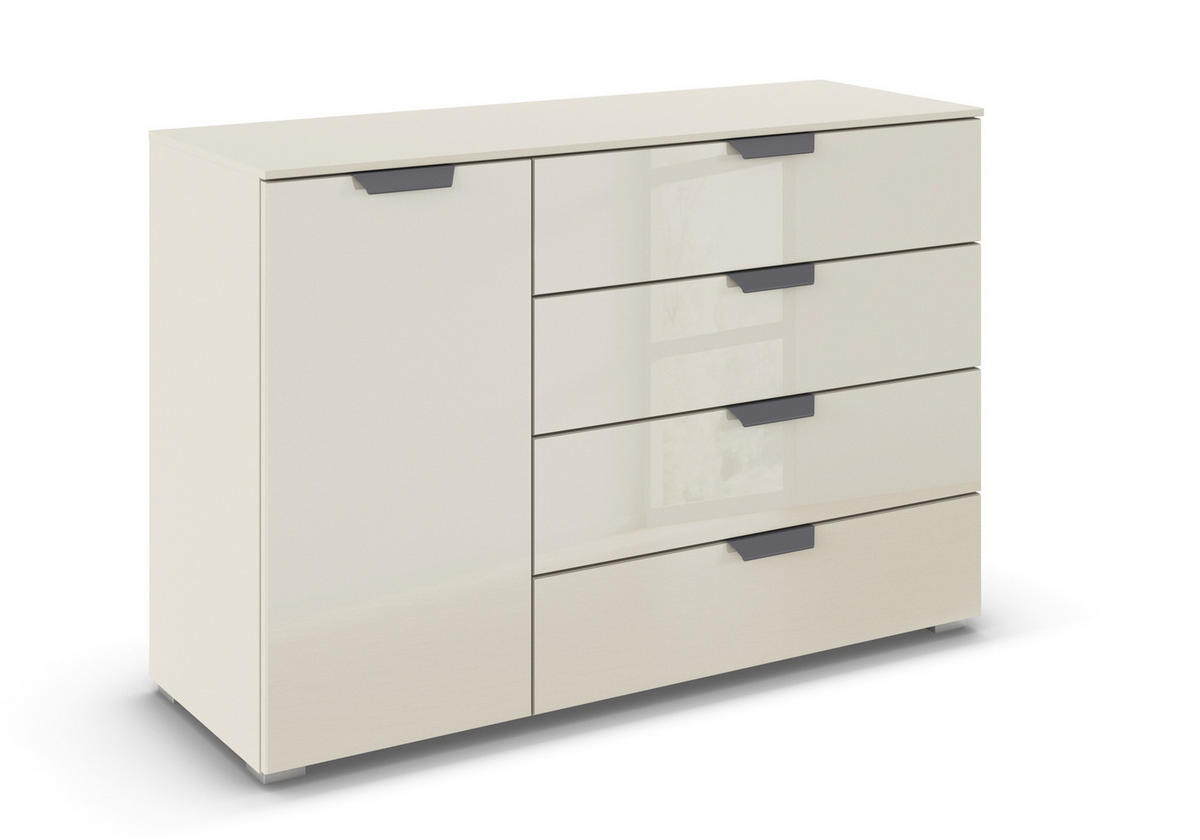 KOMMODE  in 120/81/42 cm  - Champagner/Dunkelgrau, Design, Glas/Holzwerkstoff (120/81/42cm) - Carryhome