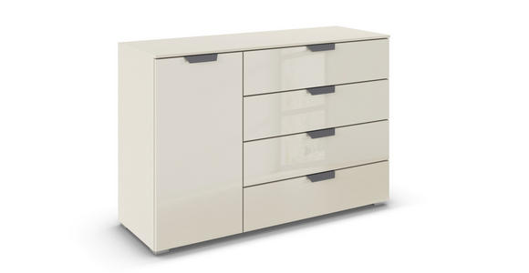 KOMMODE , 120/81/42 cm, 4 Schublade(n)  - Champagner/Dunkelgrau, Design, Glas/Holzwerkstoff (120/81/42cm) - Carryhome