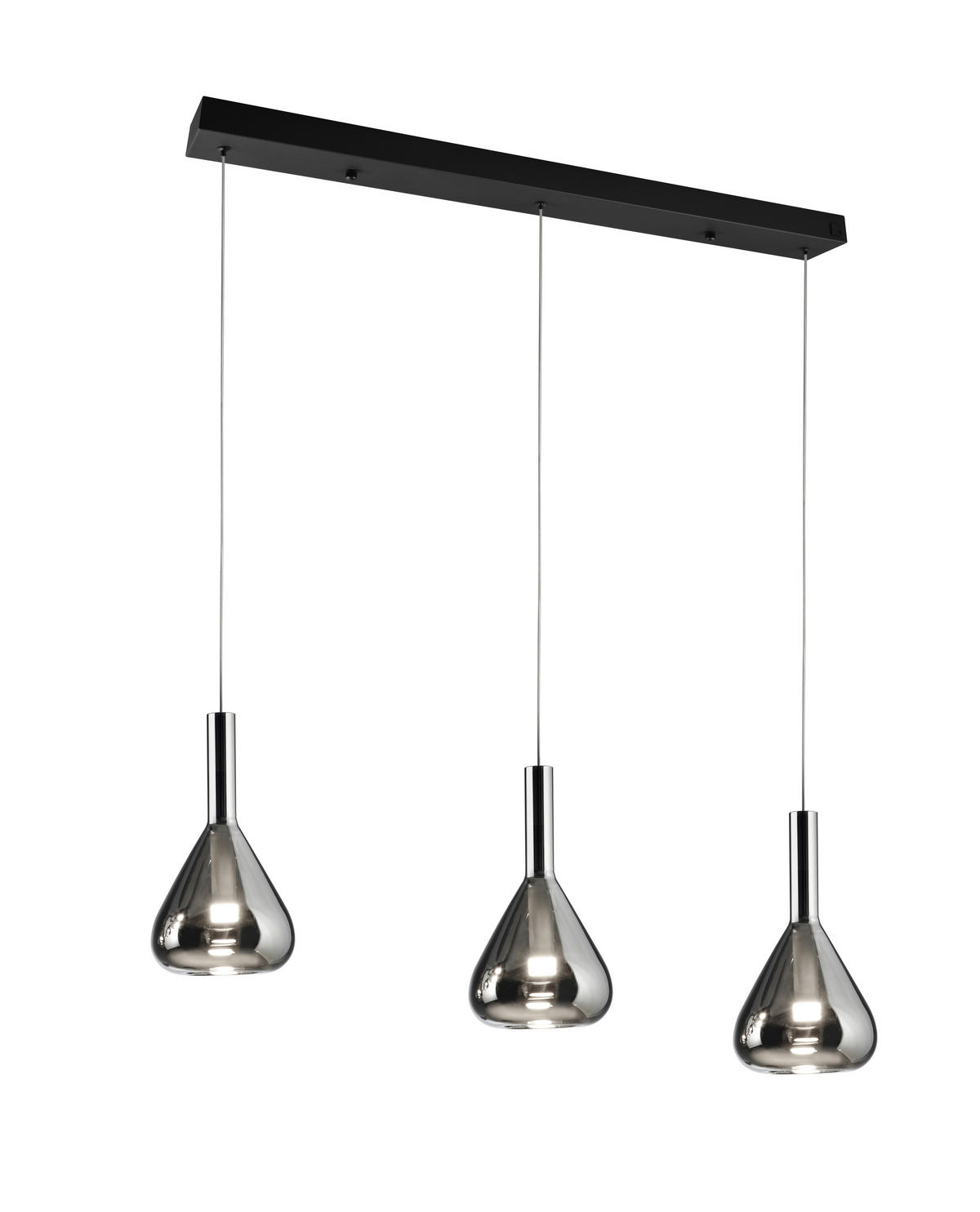 LED-HÄNGELEUCHTE Cipera 100/20/200 cm   - Chromfarben, Design, Glas/Metall (100/20/200cm) - Cinque