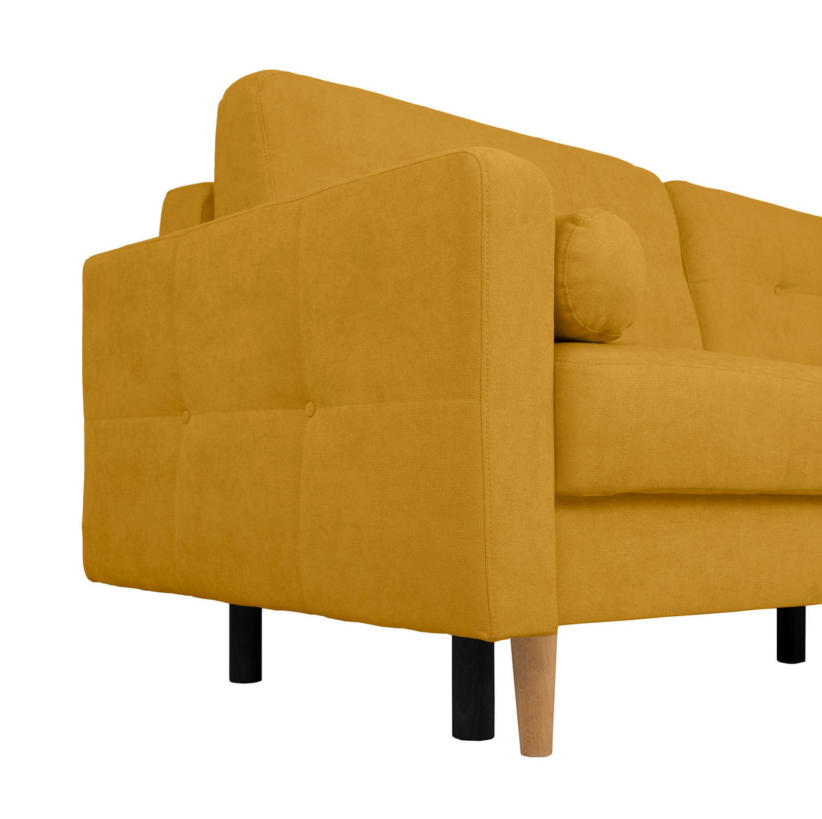 SCHLAFSOFA in Gelb  - Gelb/Buchefarben, Design, Holz/Textil (222/93/99cm) - MID.YOU