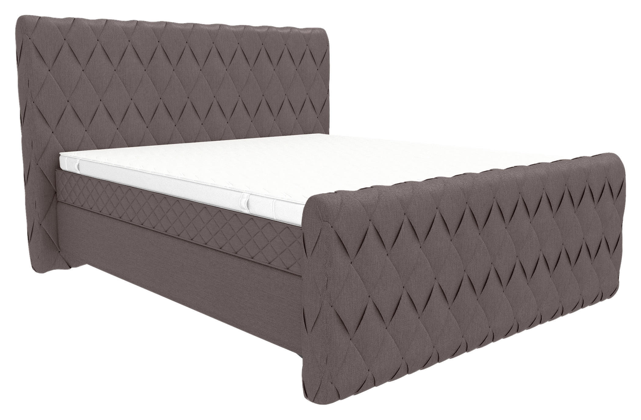 BOXSPRINGBETT 160/200 cm  in Anthrazit  - Anthrazit/Schwarz, KONVENTIONELL, Textil/Metall (160/200cm) - Carryhome
