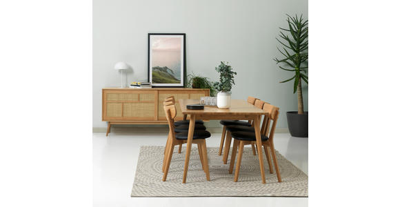 ESSTISCH Eiche furniert, massiv rechteckig Eichefarben - Eichefarben, Trend, Holz/Holzwerkstoff (190/90/75cm) - Carryhome